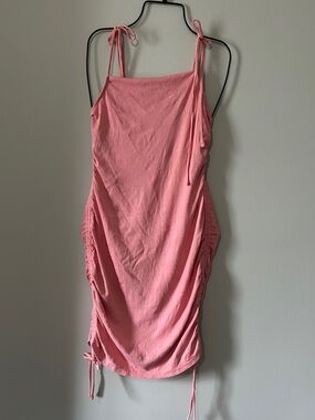 NWT - slight flaw in pic - Steve Madden - Pink Tie-Shoulder Ruched Bodycon Dress